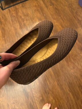 Ros Hommerson Brown Woven Ballet Flats